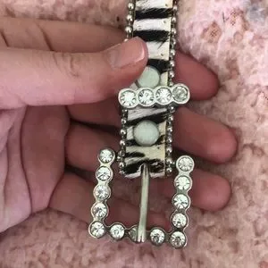 Briella Zebra Print Bling Belt Briella | Accessories | Briella Zebra Print Bling Belt  main image 2